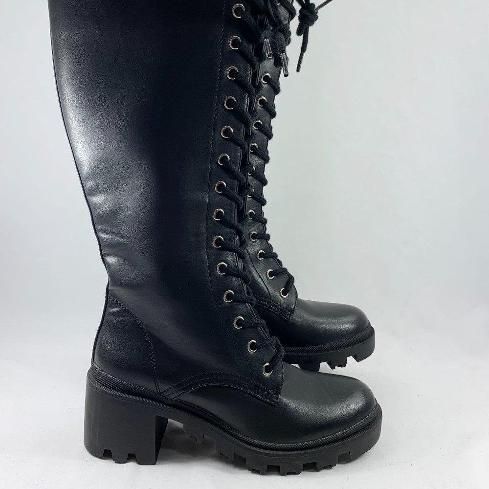 Madden Girl Women's Dorina Lace-Up Tall Boots